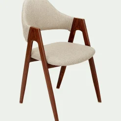 Chaise De Salle À Manger*alinea Chaise en tissu et effet bois foncé avec accoudoirs - alpilles Beige
