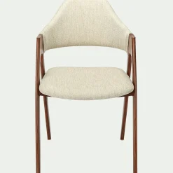 Chaise De Salle À Manger*alinea Chaise en tissu et effet bois foncé avec accoudoirs - roucas Beige