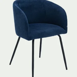 Chaise De Salle À Manger*alinea Chaise en tissu et métal avec accoudoirs - figuerolles Bleu