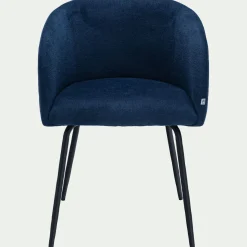 Chaise De Salle À Manger*alinea Chaise en tissu et métal avec accoudoirs - figuerolles Bleu