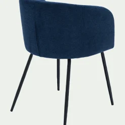 Chaise De Salle À Manger*alinea Chaise en tissu et métal avec accoudoirs - figuerolles Bleu