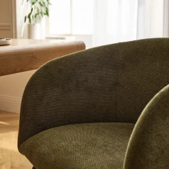 Chaise De Salle À Manger*alinea Chaise en tissu et métal avec accoudoirs - Vert