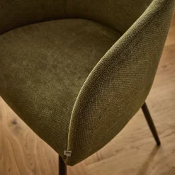 Chaise De Salle À Manger*alinea Chaise en tissu et métal avec accoudoirs - Vert