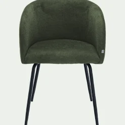 Chaise De Salle À Manger*alinea Chaise en tissu et métal avec accoudoirs - Vert