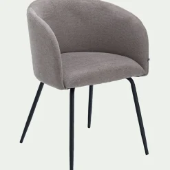 Chaise De Salle À Manger*alinea Chaise en tissu et métal avec accoudoirs - alpilles Beige