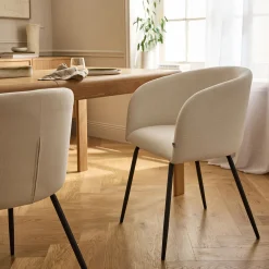 Chaise De Salle À Manger*alinea Chaise en tissu et métal avec accoudoirs - ventoux Blanc