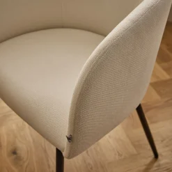 Chaise De Salle À Manger*alinea Chaise en tissu et métal avec accoudoirs - ventoux Blanc