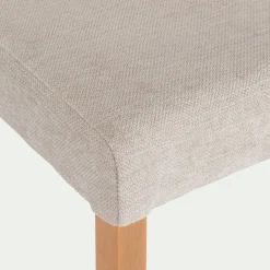 Chaise De Salle À Manger*alinea Chaise en tissu et piètement hêtre massif - Beige