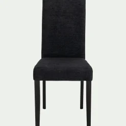 Chaise De Salle À Manger*alinea Chaise en tissu et piètement hêtre massif - Noir