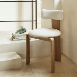 Chaise De Salle À Manger*alinea Chaise en tissu sans accoudoirs - Beige