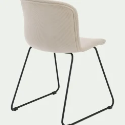 Chaise De Salle À Manger*alinea Chaise en tissu sans accoudoirs et pieds traineaux - Beige