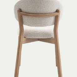 Chaise De Salle À Manger*alinea Chaise en tissus et bois de chêne clair sans accoudoirs - Beige