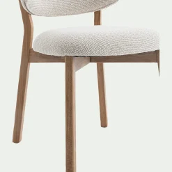 Chaise De Salle À Manger*alinea Chaise en tissus et bois de chêne clair sans accoudoirs - Beige