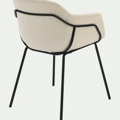 Chaise De Salle À Manger*alinea Chaise en velours côtelé avec accoudoirs - ventoux Blanc