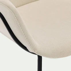 Chaise De Salle À Manger*alinea Chaise en velours côtelé avec accoudoirs - ventoux Blanc