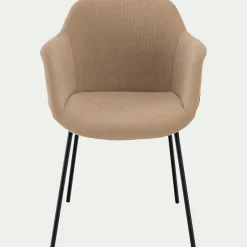 Chaise De Salle À Manger*alinea Chaise en velours côtelé avec accoudoirs - Beige