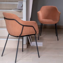 Chaise De Salle À Manger*alinea Chaise en velours côtelé avec accoudoirs - Rose