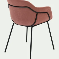 Chaise De Salle À Manger*alinea Chaise en velours côtelé avec accoudoirs - Rose