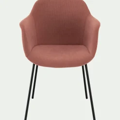 Chaise De Salle À Manger*alinea Chaise en velours côtelé avec accoudoirs - Rose