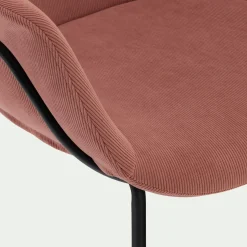 Chaise De Salle À Manger*alinea Chaise en velours côtelé avec accoudoirs - Rose