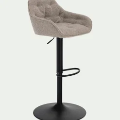 Tabouret Haut De Bar*alinea Chaise îlot central en tissu H63cm - Gris