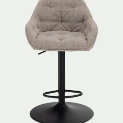 Tabouret Haut De Bar*alinea Chaise îlot central en tissu H63cm - Gris