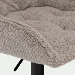 Tabouret Haut De Bar*alinea Chaise îlot central en tissu H63cm - Gris