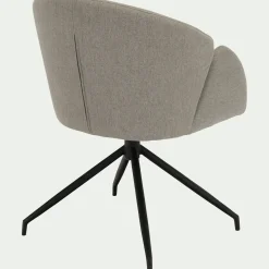 Chaise De Salle À Manger*alinea Chaise pivotante avec accoudoirs en tissu et piétement en fer - Gris