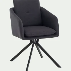 Chaise De Salle À Manger*alinea Chaise pivotante avec accoudoirs en tissu - Noir