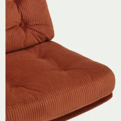 Fauteuil*alinea Chaise pivotante en velours côtelé et piétement en fer - brun rustrel Marron