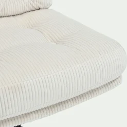 Fauteuil*alinea Chaise pivotante en velours côtelé et piétement en fer - Beige