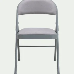 Chaise De Salle À Manger*alinea Chaise pliante en métal et tissu - restanque Gris