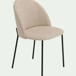 Chaise De Salle À Manger*alinea Chaise ronde en tissu - roucas Beige