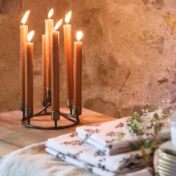 Bougie Et Photophore De Noël*alinea Chandelier 7 bougies en fer D18cm - Doré