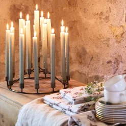 Bougie Et Photophore De Noël*alinea Chandelier 19 bougies en fer D33,5xH15cm - Doré