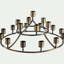 Bougie Et Photophore De Noël*alinea Chandelier 19 bougies en fer D33,5xH15cm - Doré