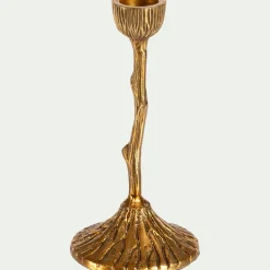 Bougie Et Photophore De Noël*alinea Chandelier effet bois en laiton H16cm - Doré