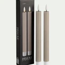 Bougie|Bougie Et Photophore De Noël*alinea Chandelles à LED - Taupe