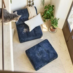 Pouf & Repose-Pieds*alinea Chauffeuse en tissu Eden - marine Bleu