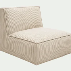 Fauteuil*alinea Chauffeuse en velours côtelé azores - Beige