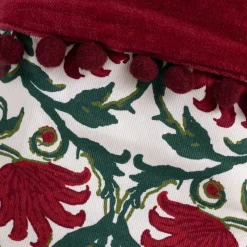 Décoration À Suspendre*alinea Chaussette déco de Noël motif floral - Rouge