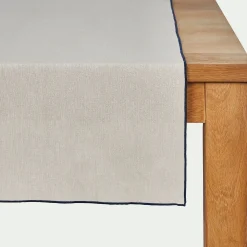 Chemin De Table|Nappe Et Serviette De Noël*alinea Chemin de table en coton finition point de bourdon 50x150cm - Beige