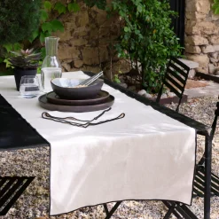 Chemin De Table|Nappe Et Serviette De Noël*alinea Chemin de table en coton finition point de bourdon 50x150cm - Beige