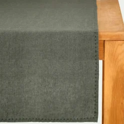 Chemin De Table|Nappe Et Serviette De Noël*alinea Chemin de table en lin lavé 50x150cm - cèdre Vert