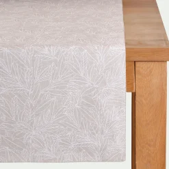Chemin De Table*alinea Chemin de table motif laurier en lin et coton - 50x150cm Beige