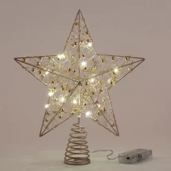 Suspension De Noël|Boule De Noël*alinea Cimier étoile lumineux H27cm - naturel Doré