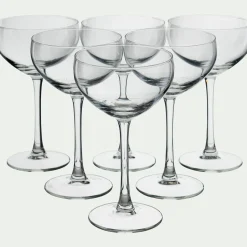 Verre À Pied|Flûte Et Coupe De Champagne*alinea Coffret de 6 coupes à champagne en verre 24cl - Transparent