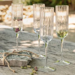 Verre À Pied|Flûte Et Coupe De Champagne*alinea Coffret de 4 flûtes à champagne en cristallin 21cl - Transparent