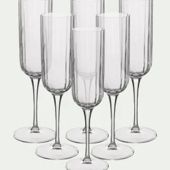 Verre À Pied|Flûte Et Coupe De Champagne*alinea Coffret de 4 flûtes à champagne en cristallin 21cl - Transparent
