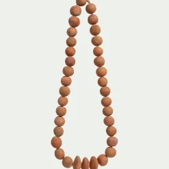 Décoration À Poser*alinea Collier décoratif de perles en terre cuite L50cm - Marron